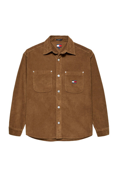 Tommy Hilfiger Cămașă bărbătească din catifea reiată, cu logo, croială relaxa...