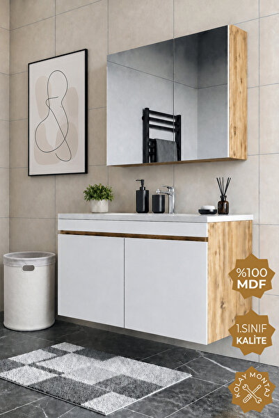 TETA HOME Tokyo 100 cm MDF Banyo Dolabı Seti