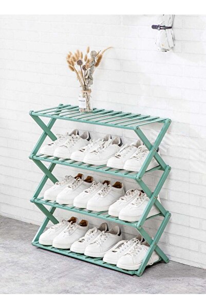 Arabest Foldable Bamboo Shoe Rack, Multifunctional Free Standing Shoe Shelf S...