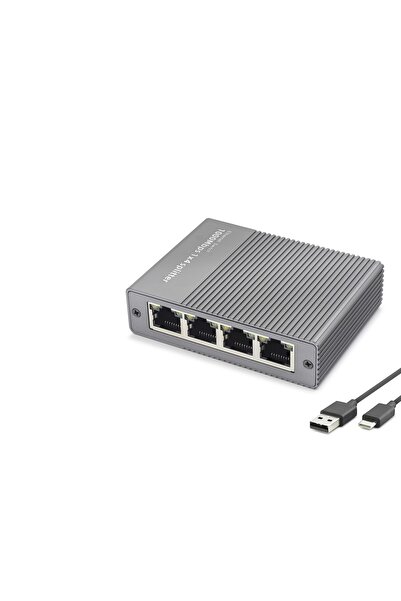 Skygo Gigabit Ethernet Switch 5 Port Type C Power Input Gray Hdx1414