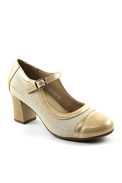 mm Pantofi eleganti de dama , cu toc mediu 262-BEIGE