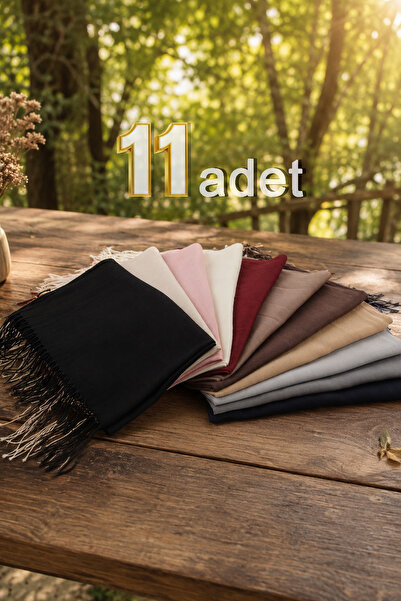 A8 Kurumsal Hizmetler 11 adet, Premium İnce Pashmina Şal 65x180 cm / 140-150 ...