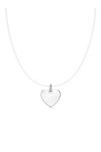 Magic Charms Lănțișor cu Fir Transparent și Inimă din Argint 925 38 cm pentru...