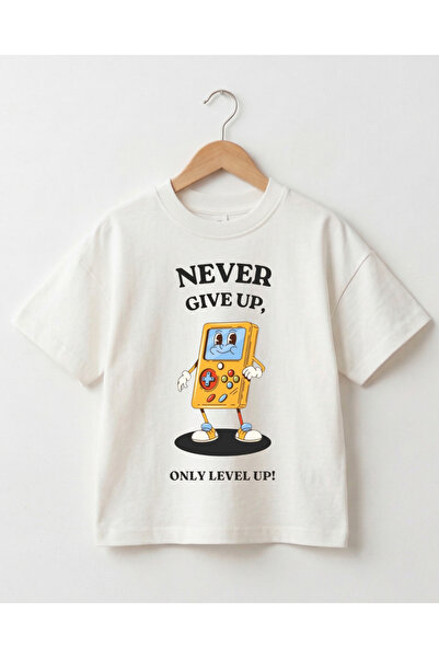 babytex تي شيرت للأطفال مطبوع عليه Never Give Up، تي شيرت قطني كبير الحجم للأ...