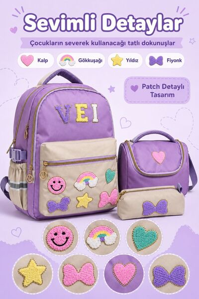 Freedom Set de 3 genți pentru școala primară: Rucsac pentru fete + Cutie de p...