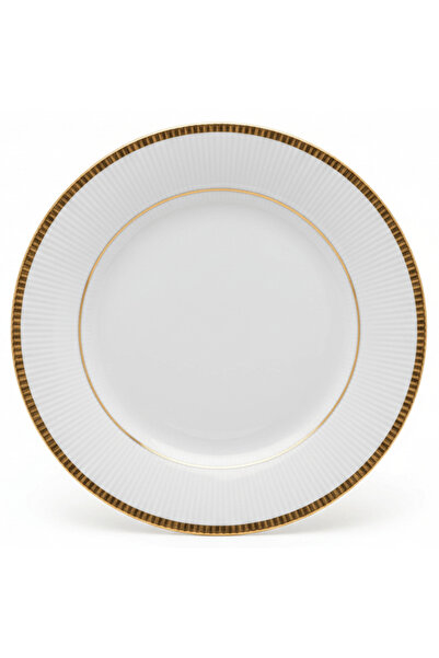 Ascot White Porcelain Meat Plate with Gold Rim — 6.75 Inch | Premium Dining S...