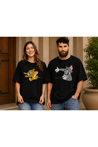 VODEXA Tricou oversize unisex TOM, imprimat, 100% bumbac, croială confortabil...