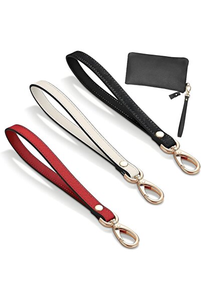 AFUNTA 3 Bretele de mână, curea de mână din piele de 8 inch, tip breloc, pent...