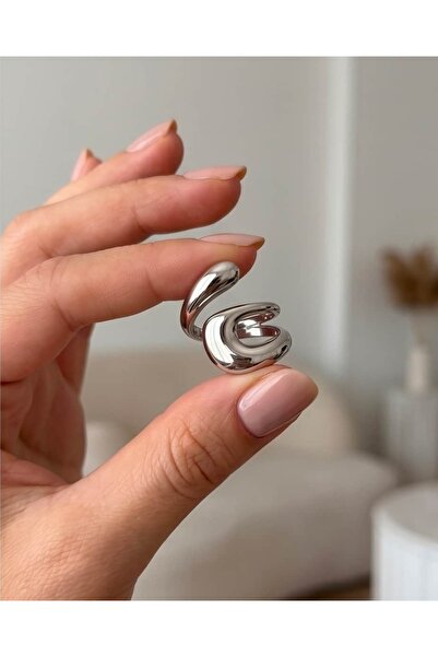 Portakal Esintisi Morvella Curved Spiral Adjustable Ring