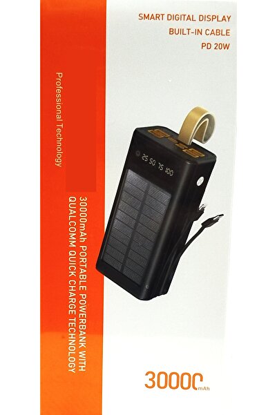 GM 30.000 mAh Powerbank Solar Güneş Enerjili Hızlı Şarj
