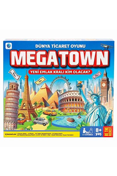BBYTOYS Megatown Dünya Emlak Oyunu – Dünya Ticareti Strateji ve Aile Kutu Oyunu