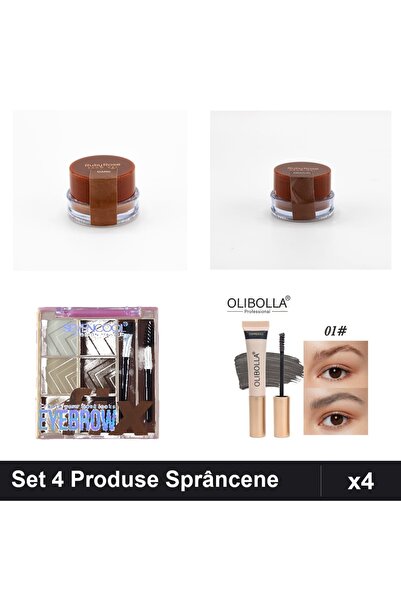 Ruby Rose Set of 4 Eyebrow Products, Gel + SevenCool Eyeshadow + Olibolla Mas...