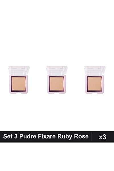 Makeup Set 3 Pudre Compacte Ruby Rose PC30, Fixare Contouring Profesional,