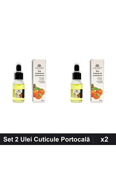 global fashion Set 2 Uleiuri Cuticule cu Pipeta, Aroma Portocală 15ml, Îngrij...