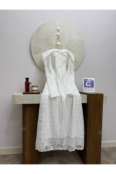 maria fashion White Lace Short Dress