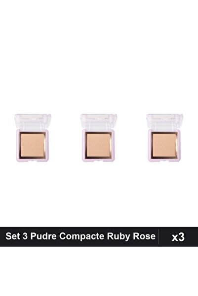 Ruby Rose Set of 3 Compact Powders PC20, Professional Contouring Setting Powder
