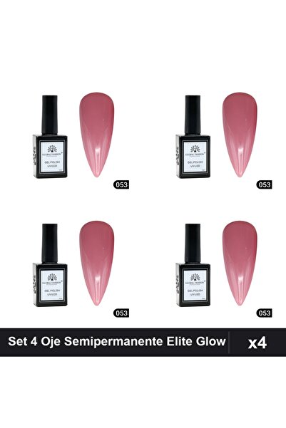 global fashion Set 4 Oje Semipermanente Elite Glow 15ml, Gel Polish UV/LED