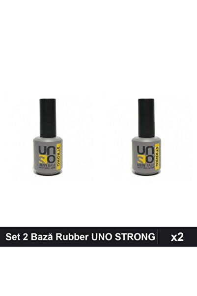 Uno Set 2 Bază Rubber Color STRONG 15ml, Bază Gel UV/LED Manichiură Profesională