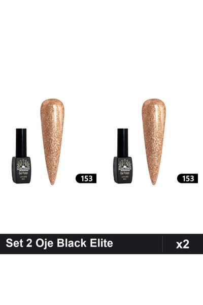 global fashion Set 2 Oje Semipermanente Black Elite 8ml, Manichiura UV/LED Pr...