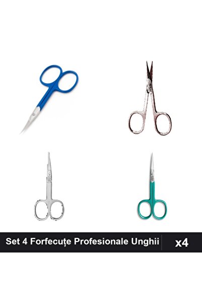 One Group Set 4 Forfecuțe Profesionale Unghieri One Group, Cuticule și Unghii...