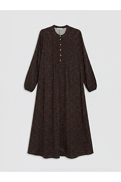 LC Waikiki Nevavm Farkıyla Hakim Collar Patterned Dress
