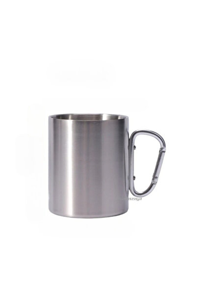 Choice 300ml Stainless Steel Mug with Carabiner Handle, Outdoor Camping Cup P...