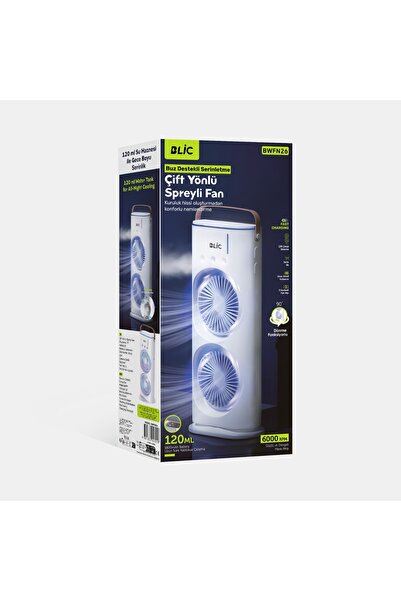 Blic 120ml Kapasiteli, 6.000rpm, 1800mAh Çift Yonlü Sprey Fan