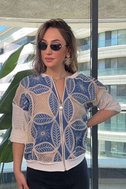 BRGCLOTHING İtalyan Tasarım Keten Fermuarlı Ceket