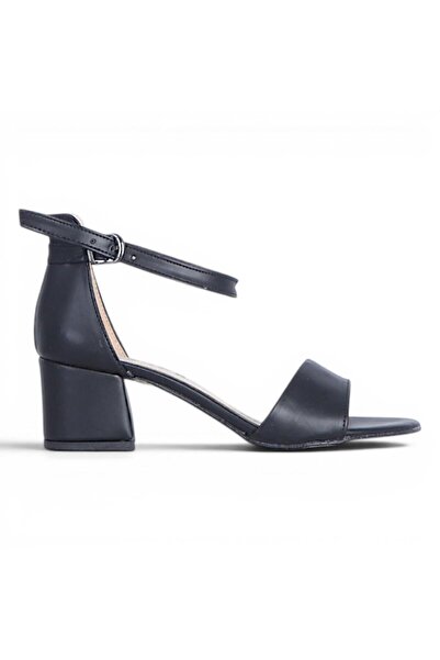 Ayakcenter Byn Ayışığı By38 Cit crne ženske sandale sa 7 cm petom