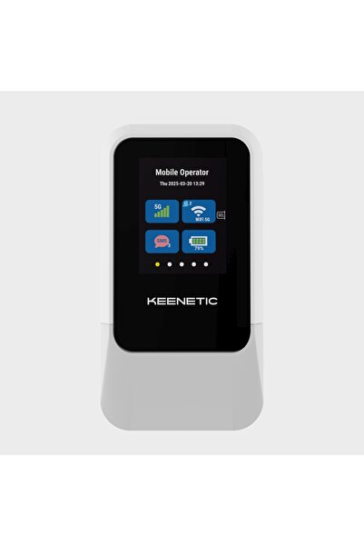 Keenetic Roamer 5G Wi-Fi 6 Hotspot Taşınabilir 4000Mah 30 cihaz 2,4 inç LCD e...