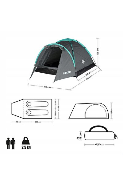 NILS CAMP Cort de camping impermeabil pentru 2 persoane cu vestibul mare 275x...