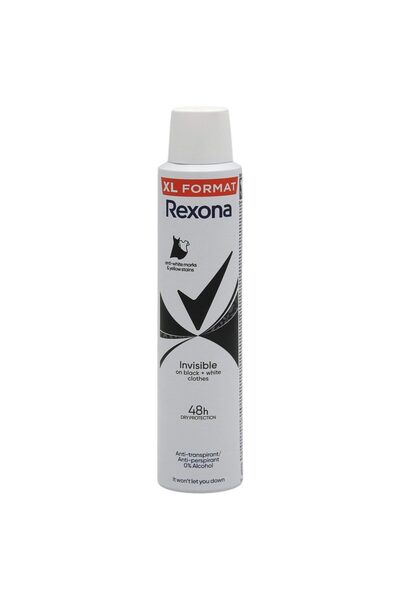SOHO Deodorant Antiperspirant, Rexona, 200 ml Invisible Negru și Alb