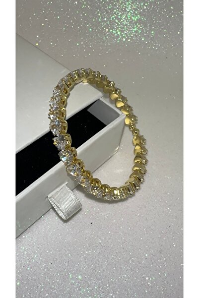 GLARE JEWELRY CO Kalp Model Sarmal Zirkon Taşlı Çelik Suyolu Bileklik