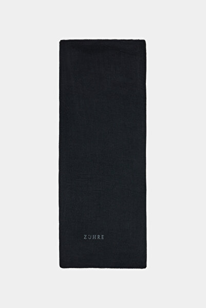Zühre Plain Textured Black Shawl 0059