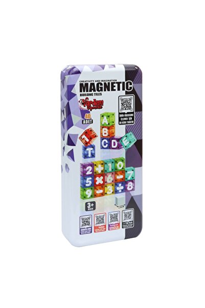 Vardem Kutulu 40 Parca Alfabe ve Rakamlı Manyetık Bloklar 2 cm