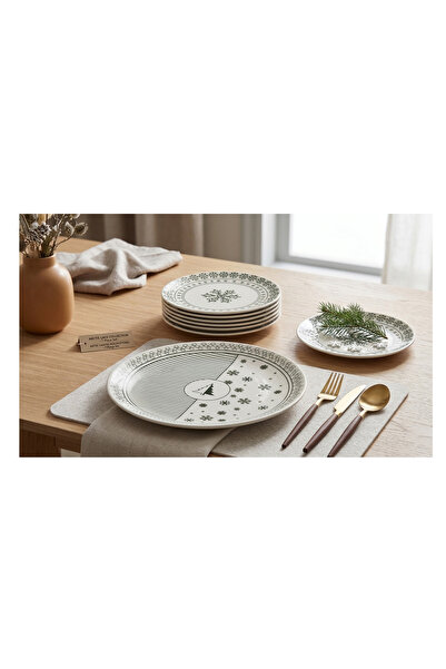 Dame Marie Textured 7-Piece Cake and Treat Set with Tree Motif
