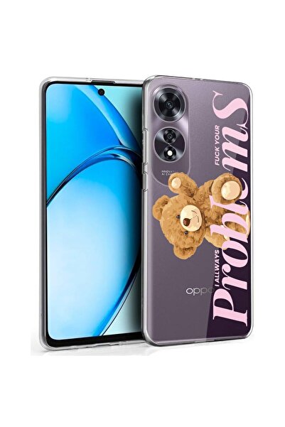 bestcase Калъф за OPPO A60 4G, Прозрачен силиконов 2ММ, Мече - Вашите проблем...