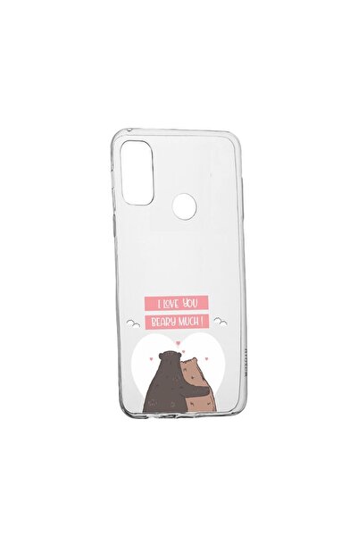 bestcase Силиконов калъф, съвместим с Oppo A15s, Обичам те много, мечешко! (д...