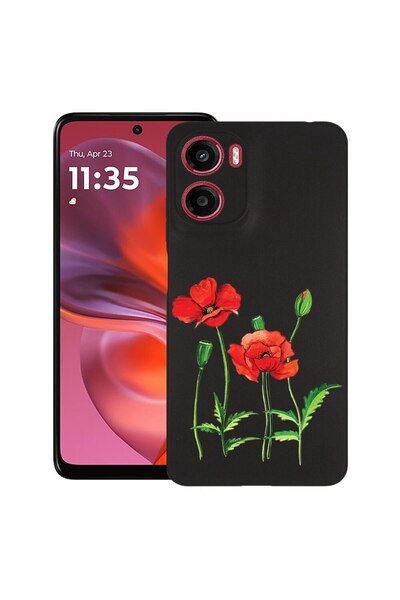 bestcase ¬Æ Husa pentru Motorola Moto G05, Red Poppy, Slim Silicon 0.8MM, Ant...