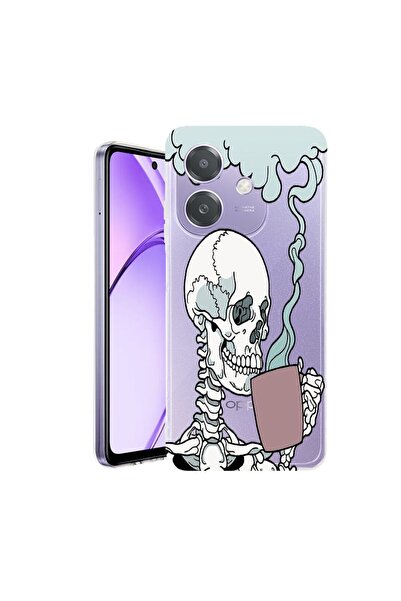 bestcase Husa pentru OPPO A40 / A40M, BestCase¬Æ Clear Silicon 2MM, Skull, An...