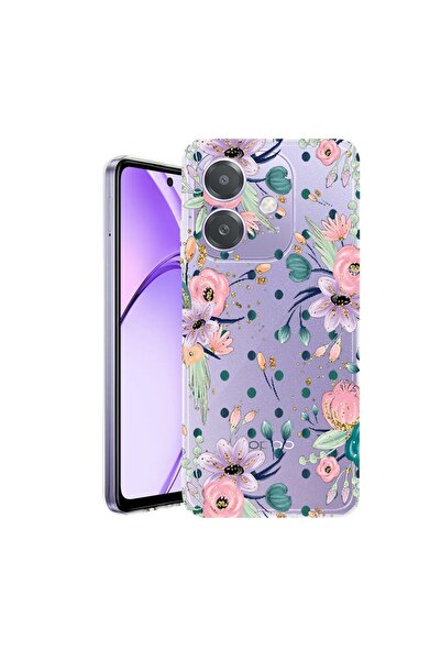 bestcase Husa pentru OPPO A40 / A40M, BestCase¬Æ Clear Silicon 2MM, Flowers C...