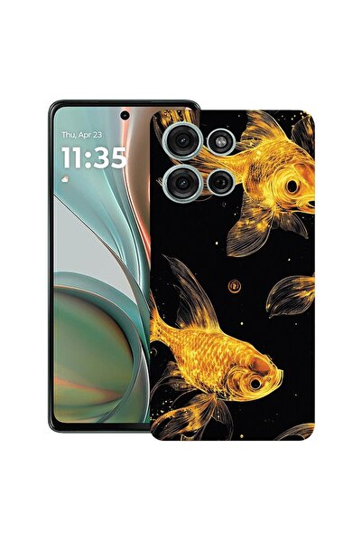 bestcase ¬Æ Husa pentru Motorola Moto G75, Gold Fishes, Slim Silicon 0.8MM, A...