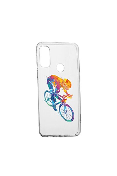 bestcase Husa Silicon Compatibila cu Motorola Moto E40, Cyclist Colorful, rez...