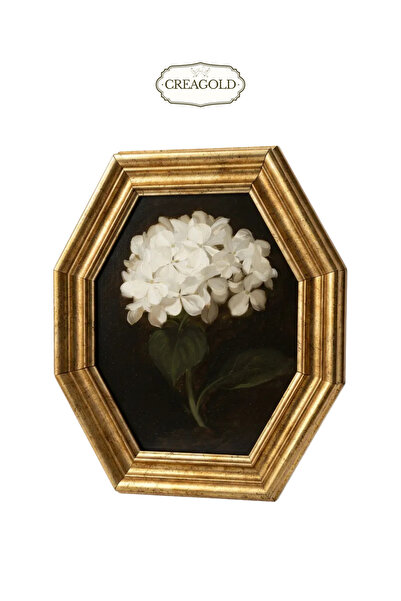 CREAGOLD Élégance Blanche Sekizgen Vintage Çerçeveli Tablo