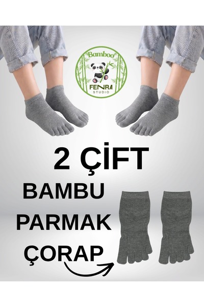 FENRA STUDIO Women's Set of 2 Bamboo Toe Socks with Anti-Odor and Anti-Fungus...