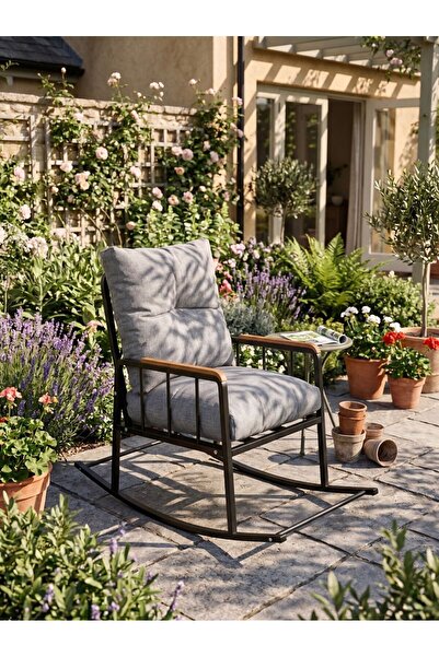 todek home Nesta Metal İskeletli Konfor Sallanan Sandalye - Bahçe, Balkon ve ...