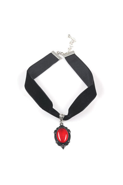meli melo Black choker with red pendant