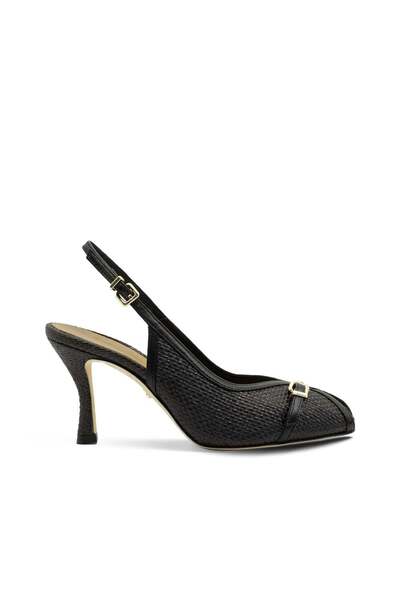 Vario Wicker Textured Stiletto Women's Shoes 040 Nero (Black)
