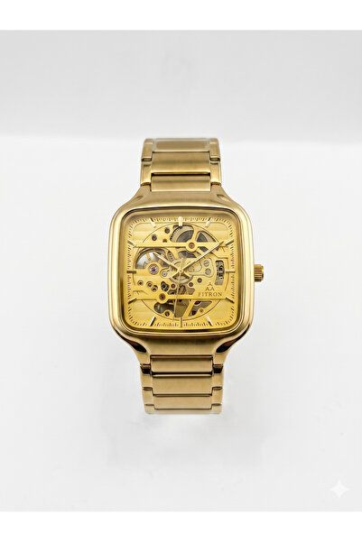 FITRON KVOGUES SQUARE SKEL V 2 117236 M GOLD DIAL - MEN'S AUTOMATIC