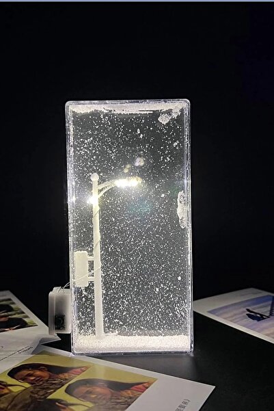 BENT LED Kar Efektli Sokak Lambası Gece Lambası Dekoratif Masa Lambası Nostal...